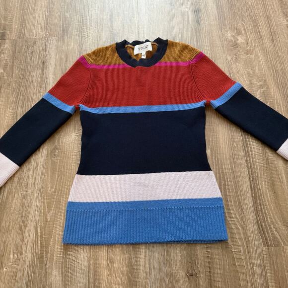 Derek Lam 10 Crosby Striped Colorblock Sweater Womens Small Wool Knit - Picture 5 of 15